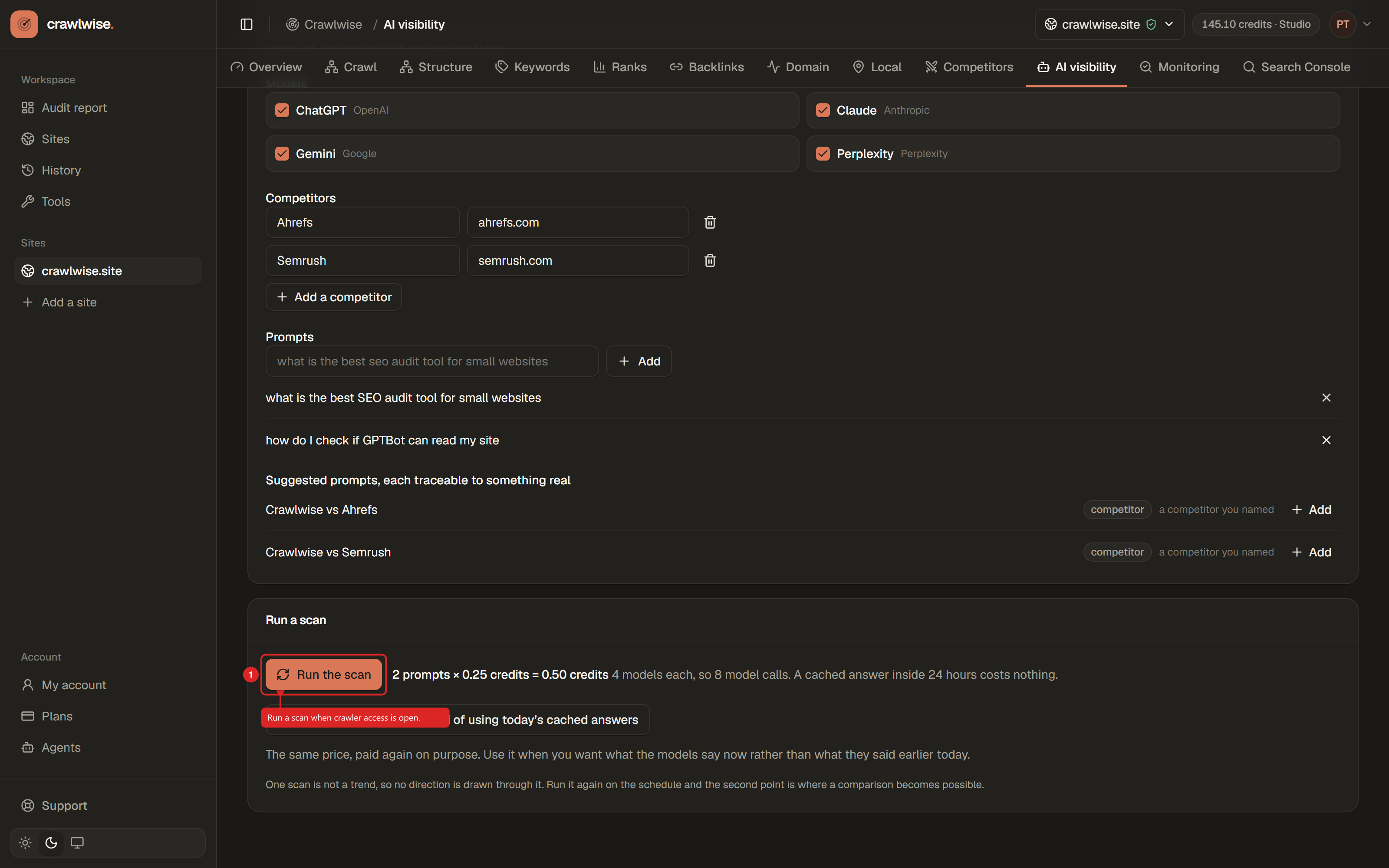 Step 4: Run a scan and read gaps