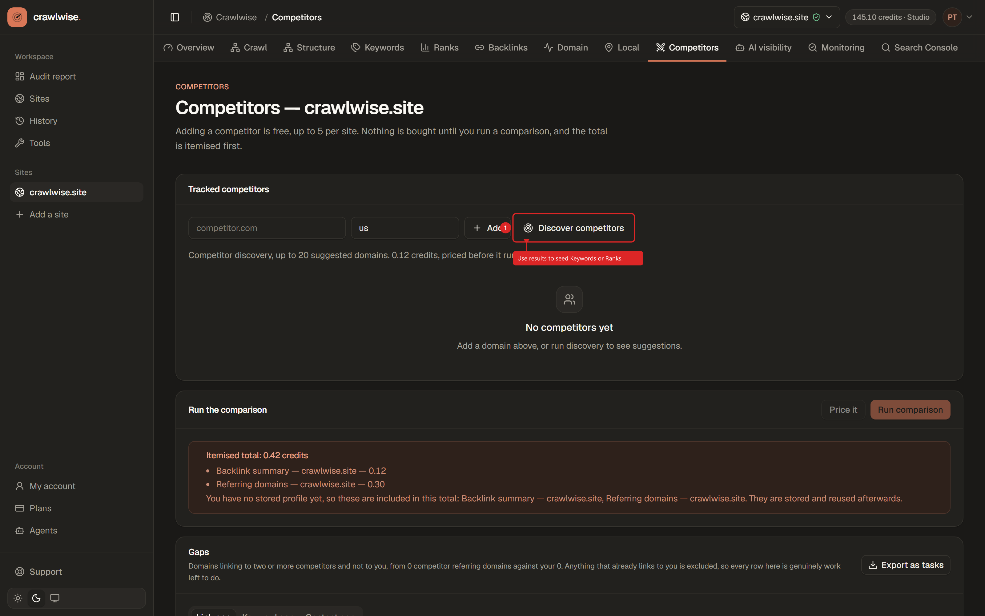 Step 3: Use gaps in Keywords or Ranks
