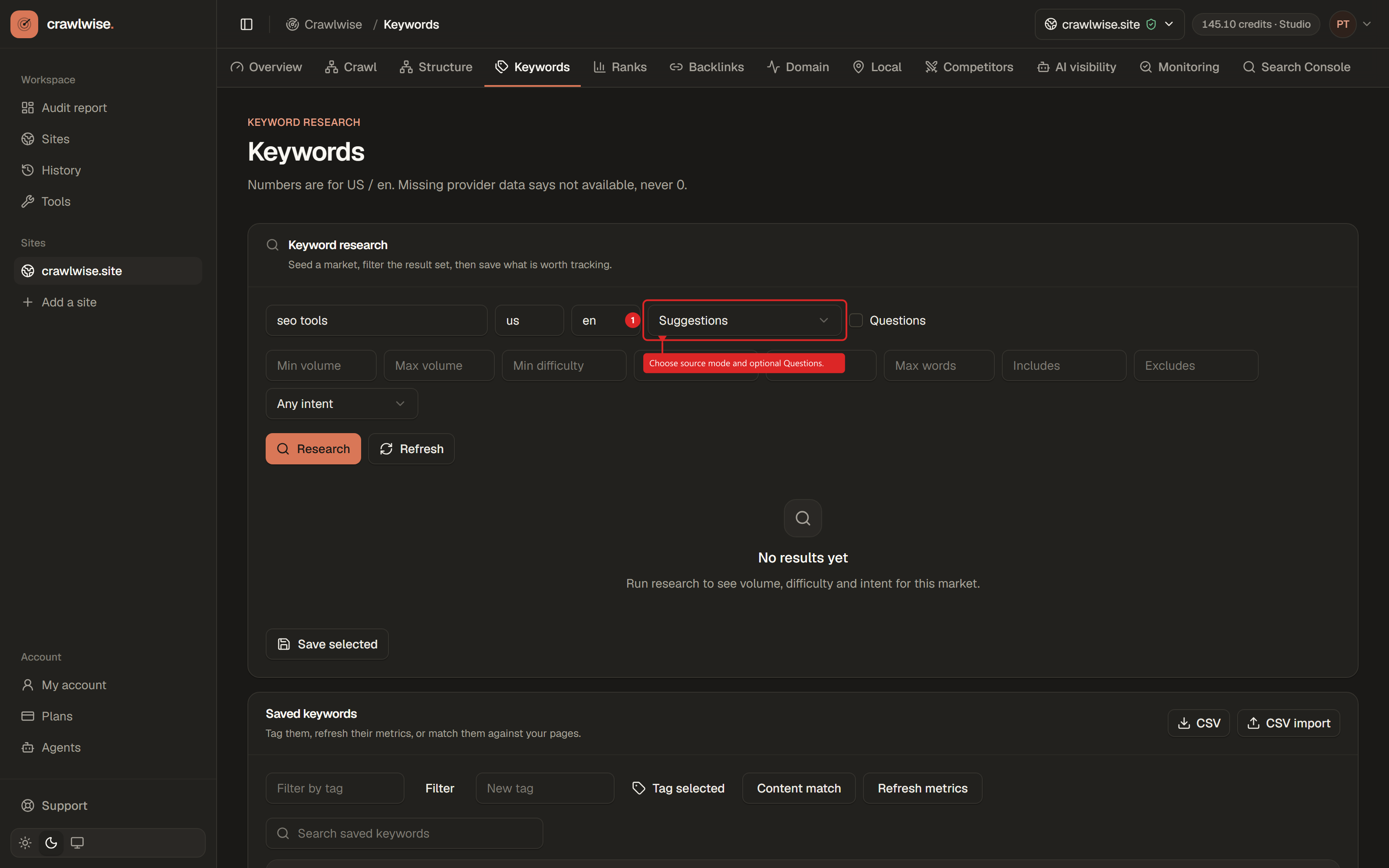 Step 3: Choose source mode