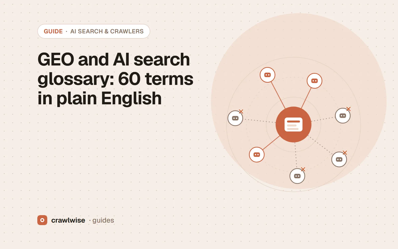 GEO and AI search glossary: 60 terms in plain English — illustrated banner